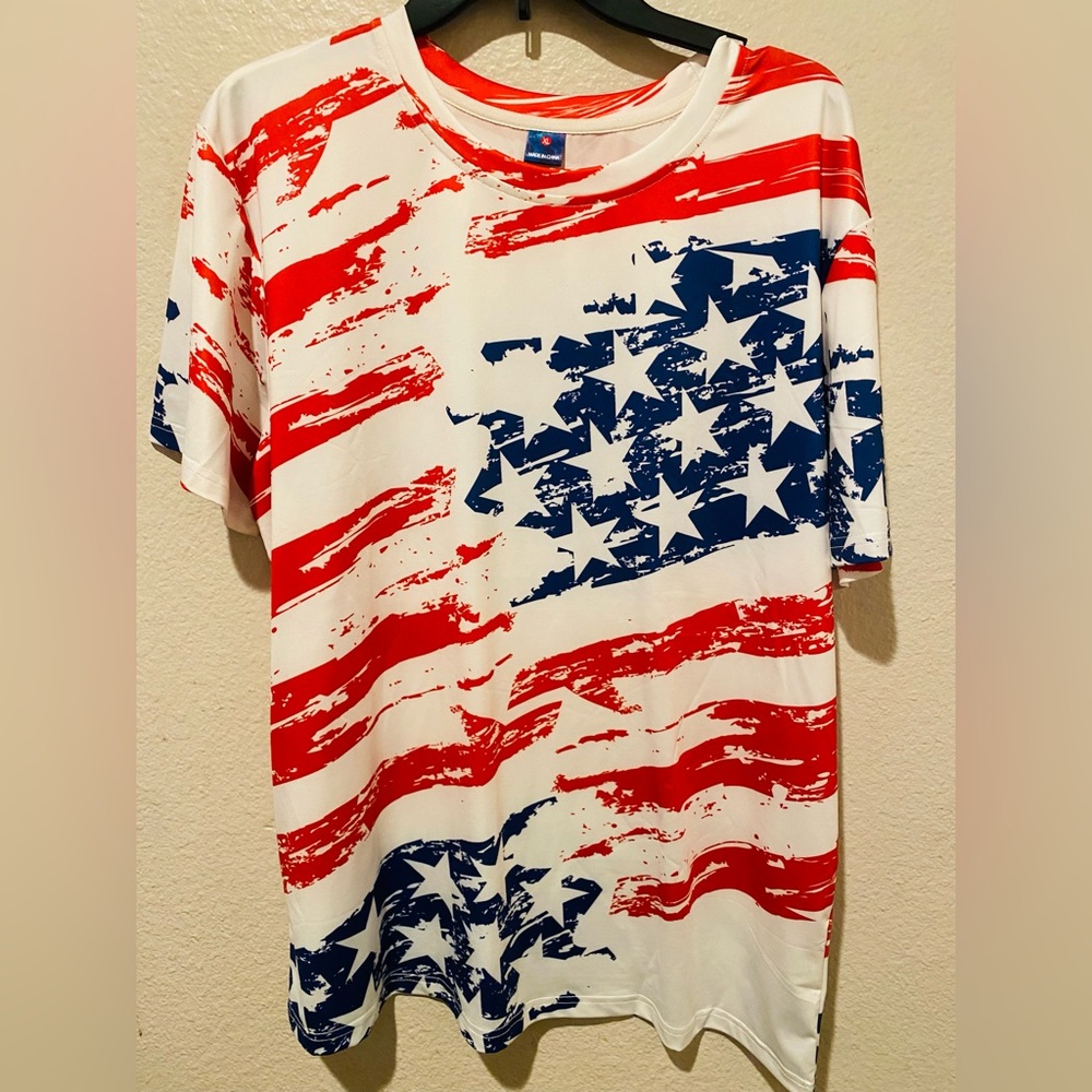 Patriotic Red and Blue Men's Shirt NWOT